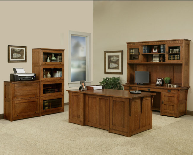 Solid Oak Furniture office Credenza desk bookcases, files portland 