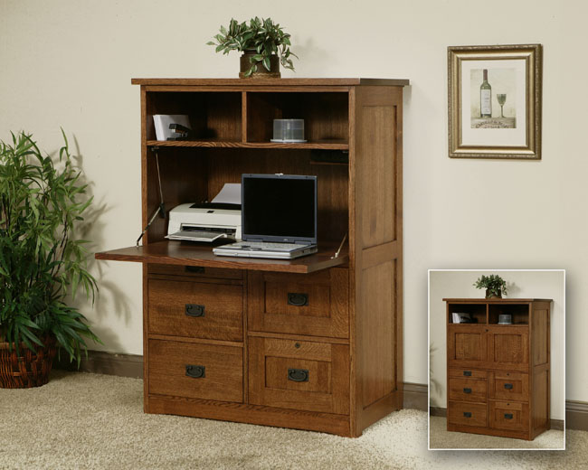 Office Armoire solid oak furniture portland 