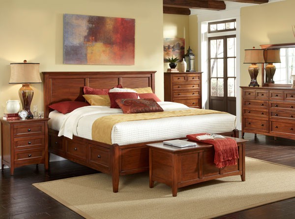 Mahagony solid 6 drawer queen bed set