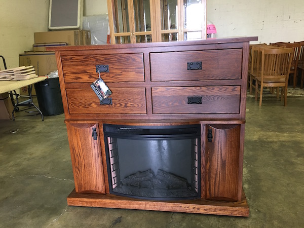 Custom Amish chest with fireplace USA made