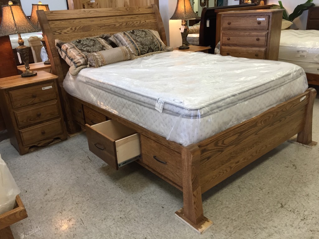 Floating Storage Sleigh Bed