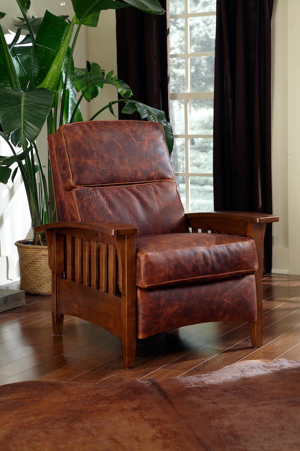 Omnia Leather Morris Chair USA made mission