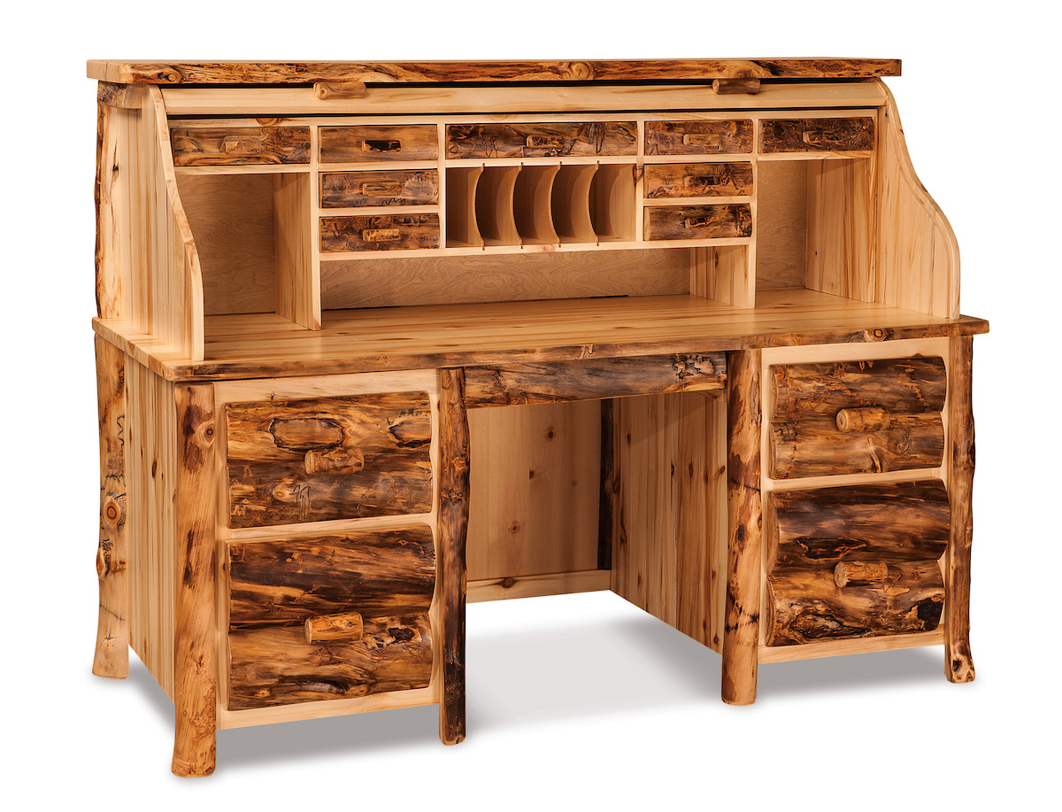 Amish Rustic Rolltop Desk